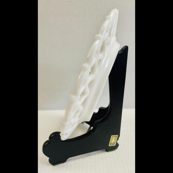 Antique Canton  Glass Plate Forget Me Not Pattern 8.25" Excellent Condition 1890 - Picture 4 of 6